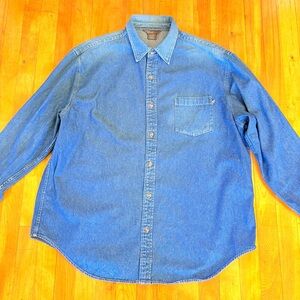 GLOBAL MIND Blue Denim Button-Up Shirt - Men's Size XL